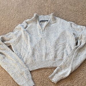 Brandy Melville Light Gray Cowl Neck Sweater